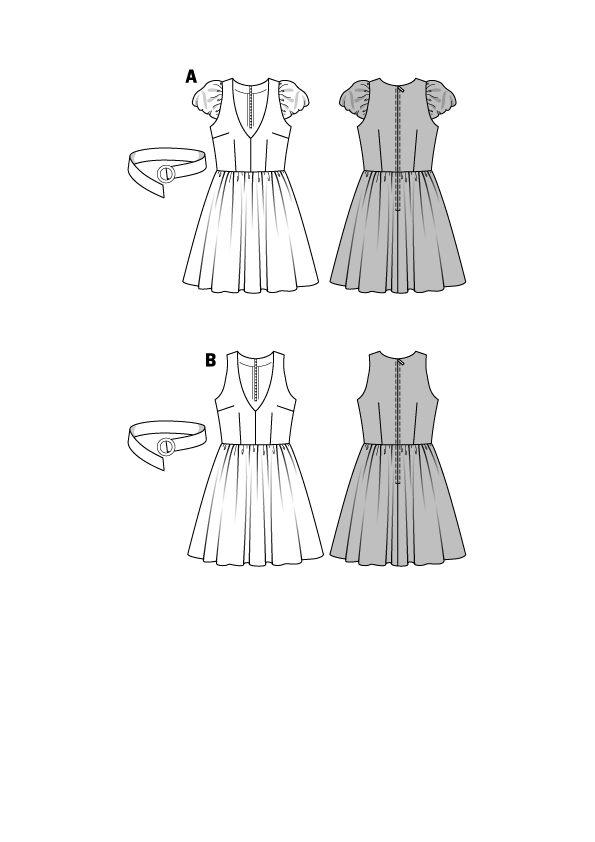 Schnittmuster Kleid 7556 US 6-18 (Gr. 32-44) Deutsche Anleitung – Bild 2