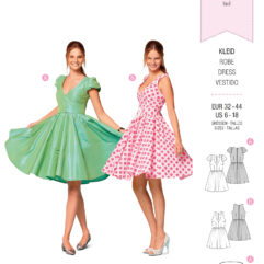 Schnittmuster Kleid 7556 US 6-18 (Gr. 32-44) Deutsche Anleitung