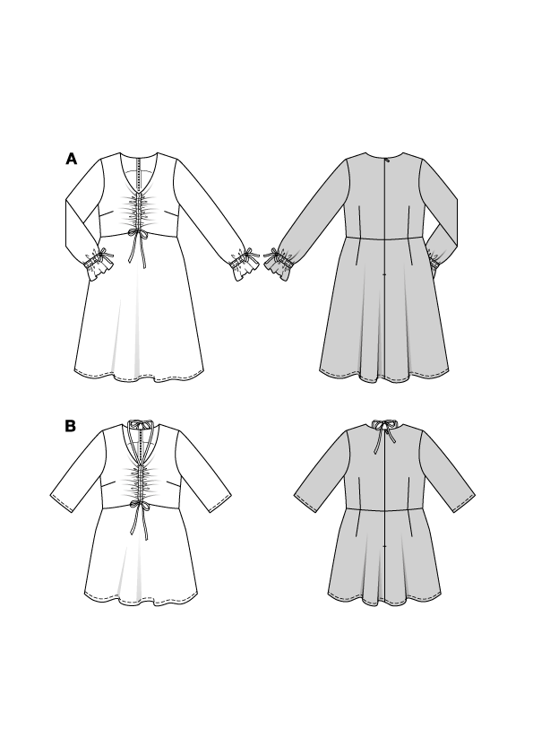 Schnittmuster Kleid & Bluse Burda 5732 US 20-30 (Gr. 46-56) Deutsche Anleitung – Bild 3