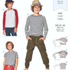 Schnittmuster Shirt Burda 9346 US 6-13 (Gr. 116-158) Deutsche Anleitung