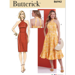 Schnittmuster Kleid Butterick B6942 B5 8-16 (Gr. 34-42) Dt. Anleitung