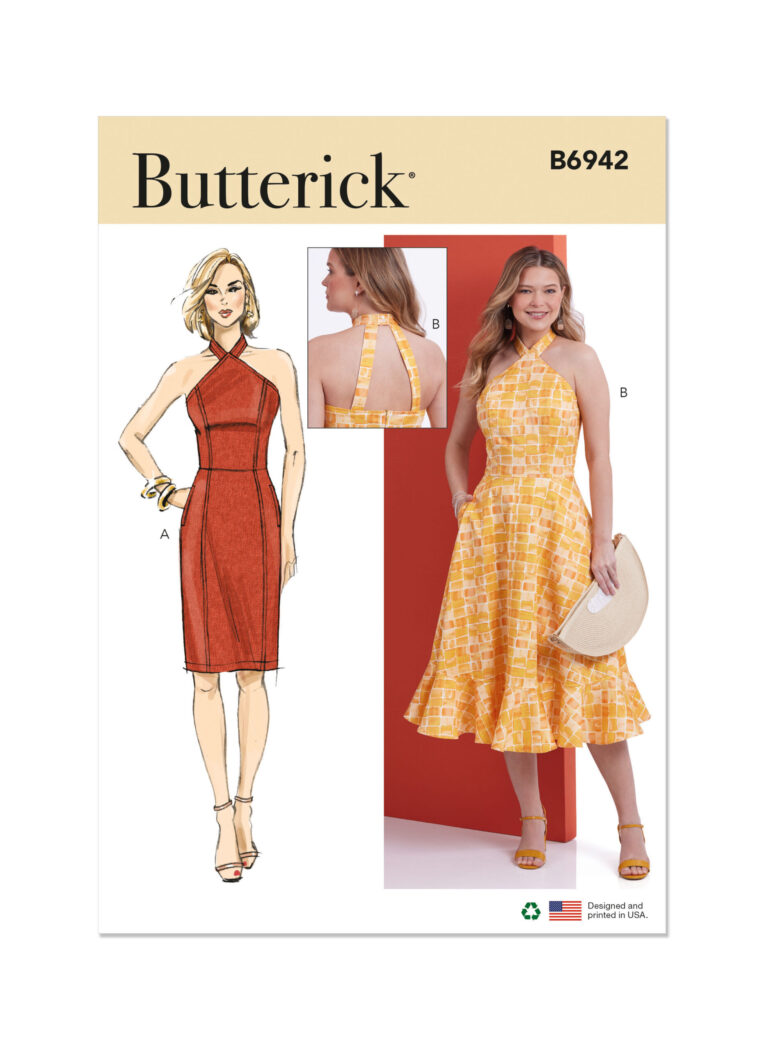 Schnittmuster Kleid Butterick B6942 B5 8-16 (Gr. 34-42) Dt. Anleitung