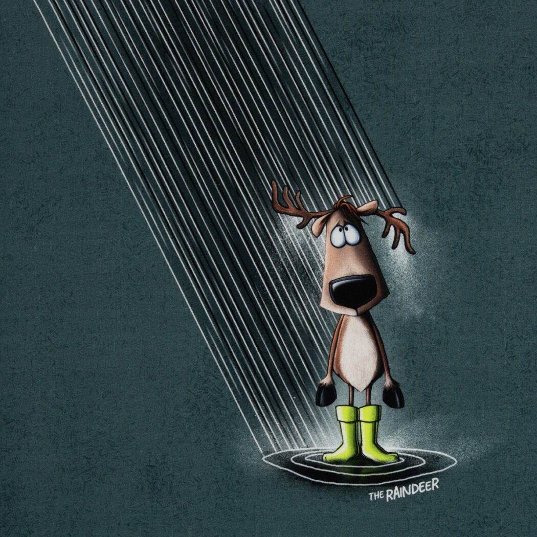 0,80m x 1,40m Winter Mood French Terry Raindeer von Thorsten Berger