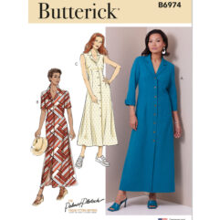 Schnittmuster Kleid Butterick B6974 F5 16-24 (Gr. 42-50) Dt. Anleitung