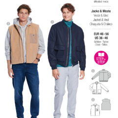 Schnittmuster Jacke & Weste Burda 5681 US 36-46 (Gr. 46-56) Deutsche Anleitung