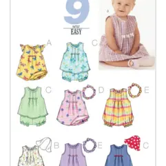 Butterick B3405 – Schnittmuster für Babykleider und Spieler | Größenpakete NB & LRG