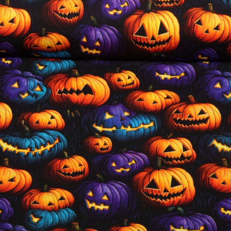 Sommersweat-French-Terry-Digitaldruck-Halloween-Kuerbisse-Multicolor